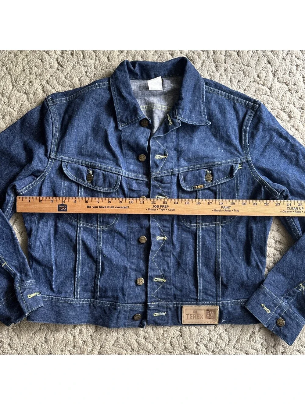Vintage Lee Denim Terex GM Jacket Made In USA Sanforized PATD-153438 Size 44 R